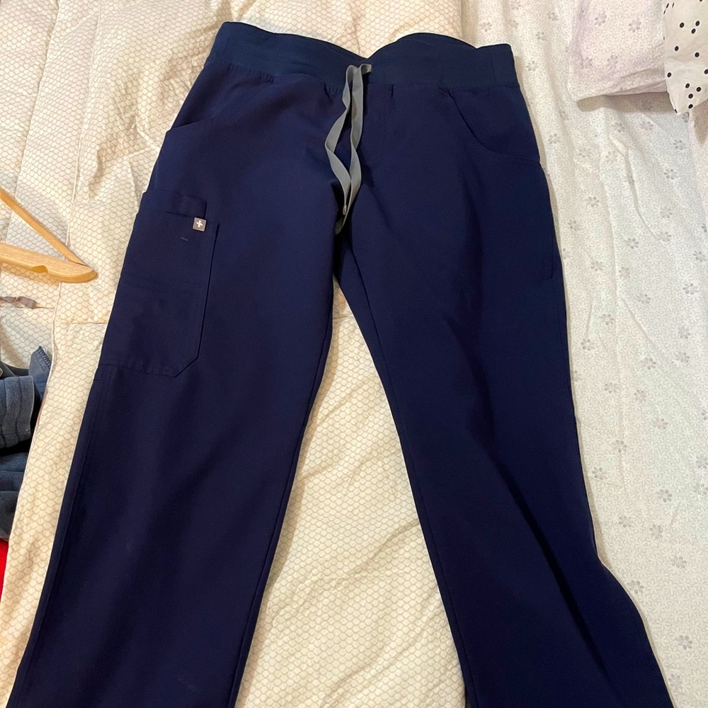 Figs Kade Cargo scrub pants in Navy Blue